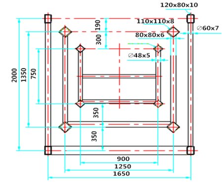 布料机臂架主截面型式、尺寸及管材型号.png