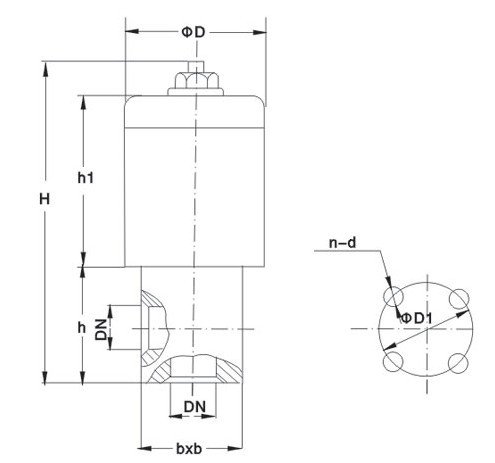 DDC-JQ真空阀的性能参数表及安装尺寸