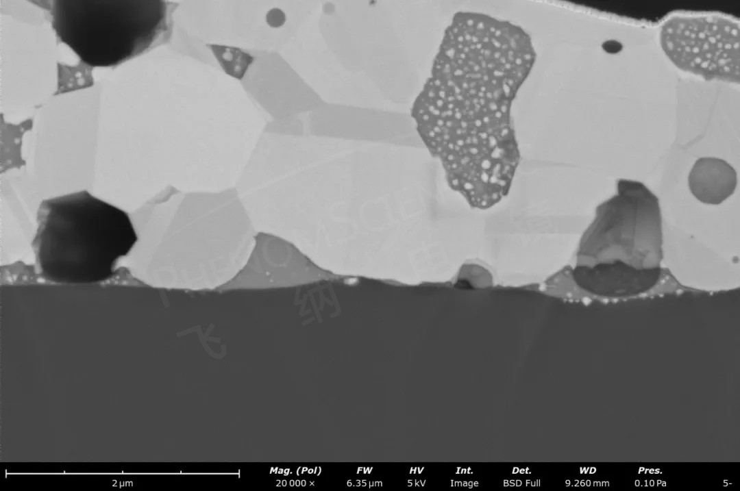 银浆 Si 烧结的离子研磨断面扫描电镜图